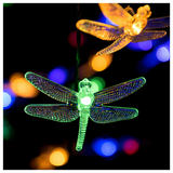 Detalle de las libélulas LED transparentes