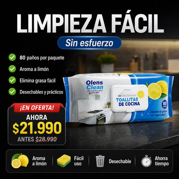 80 Paños Anti Grasa Aroma Limón