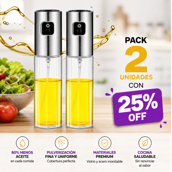 🎁 Pack pulverizadora de aceite y vinagre 25% OFF + Envío gratis