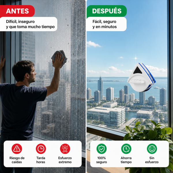 MagClean Pro · Limpiacristales Magnético de Doble Cara