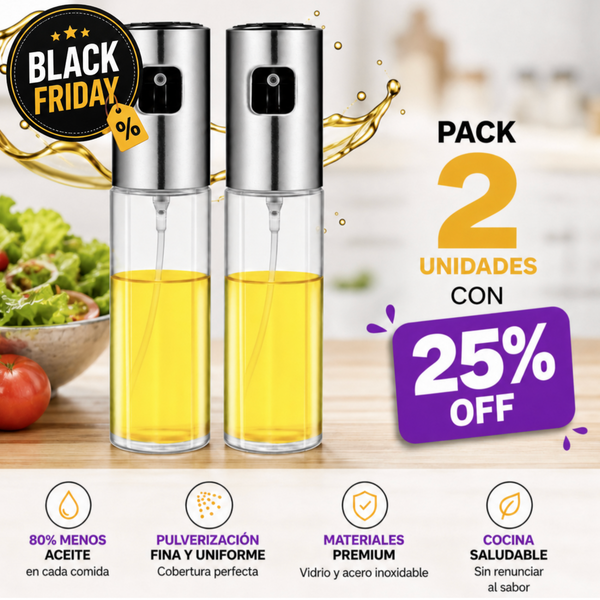 🎁  Pack pulverizadora de aceite y vinagre 25% OFF + Envío gratis
