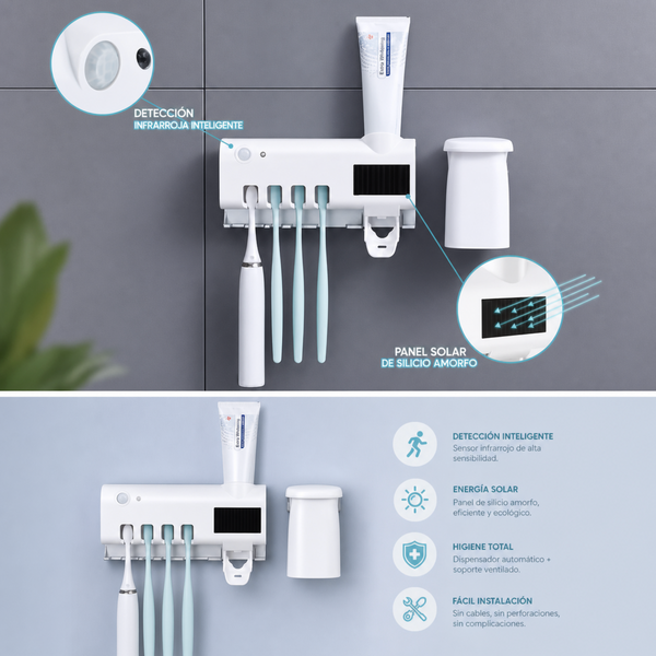 Esterilizador UV de Cepillos + Dispensador de Pasta Automático + Envío Gratis