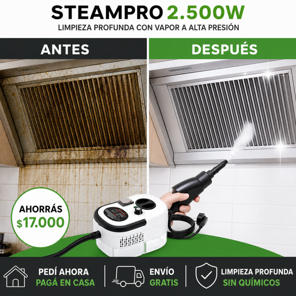 🔥 SteamPro 2500W · + 6 Boquillas de regalo + Envío Gratis