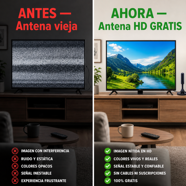 Antena Digital HD para TV — Sin Cable Ni Suscripción