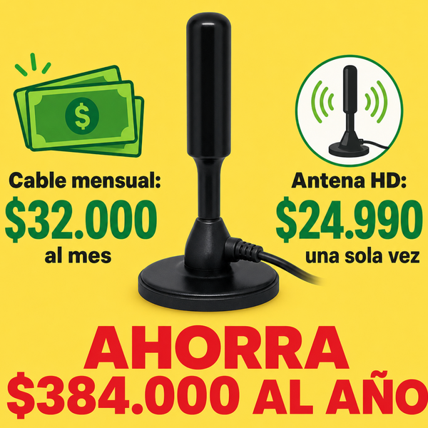 Antena Digital HD para TV — Sin Cable Ni Suscripción