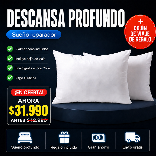 Almohada Descanso Profundo + Envío Gratis + Cojín de Viaje de REGALO