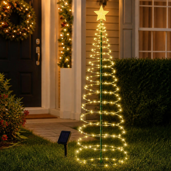 Árbol Espiral Navideño Solar LED