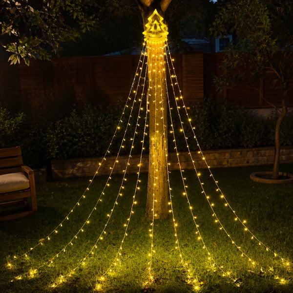 Árbol Solar con Guirnalda LED