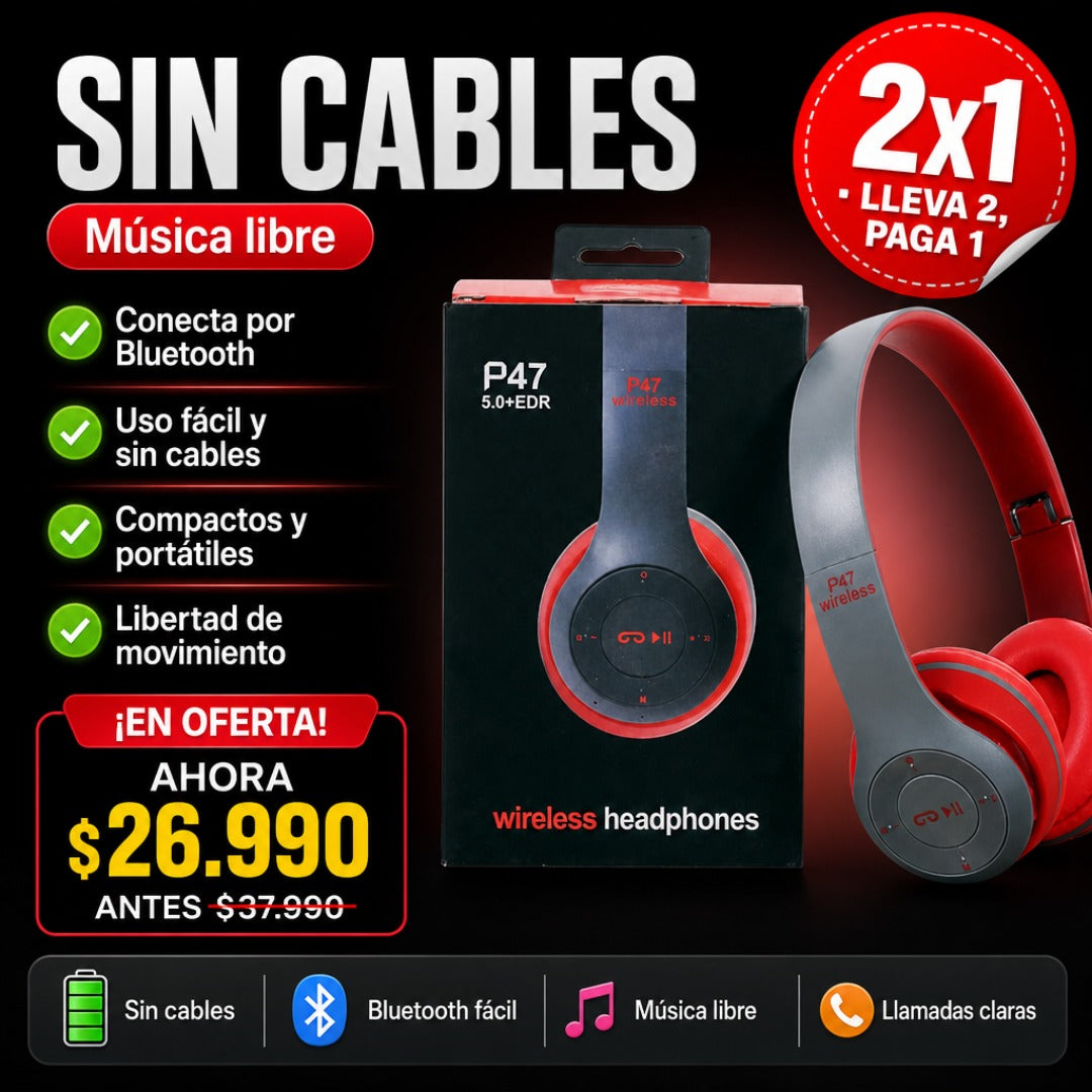 Audífonos Bluetooth P47 Inalámbricos