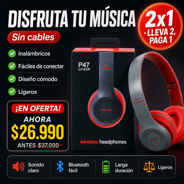 Audífonos Inalámbricos Bluetooth P47