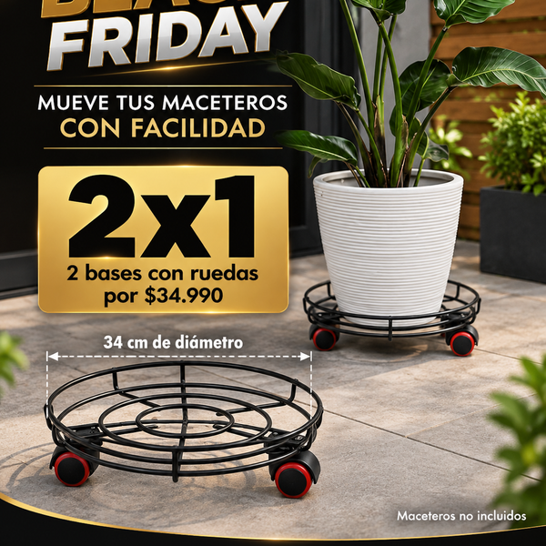 Base Macetero con Ruedas 34 cm 2x1 por $34.990 · Envío gratis y pago al recibir