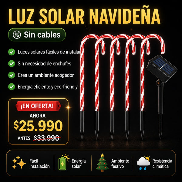 Bastones Solares Navideños