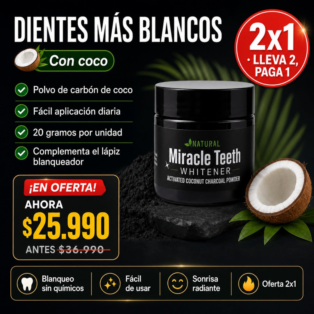 Blanqueador de Dientes de Coco 20g