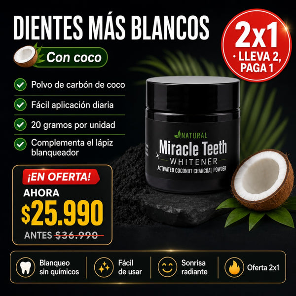 Blanqueador de Dientes de Coco 20g