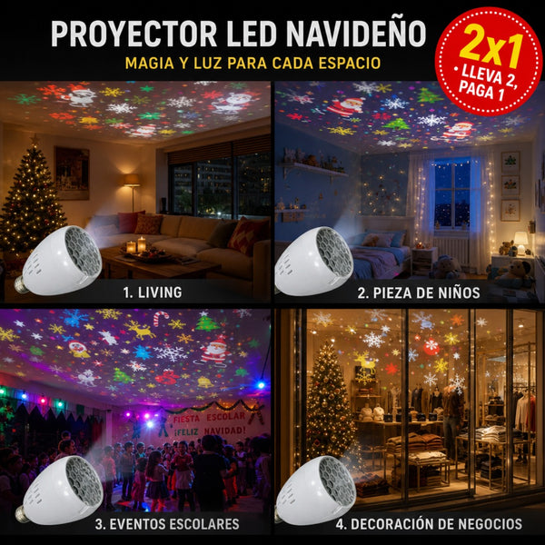 Bombilla Proyector Figuras Navideñas LED