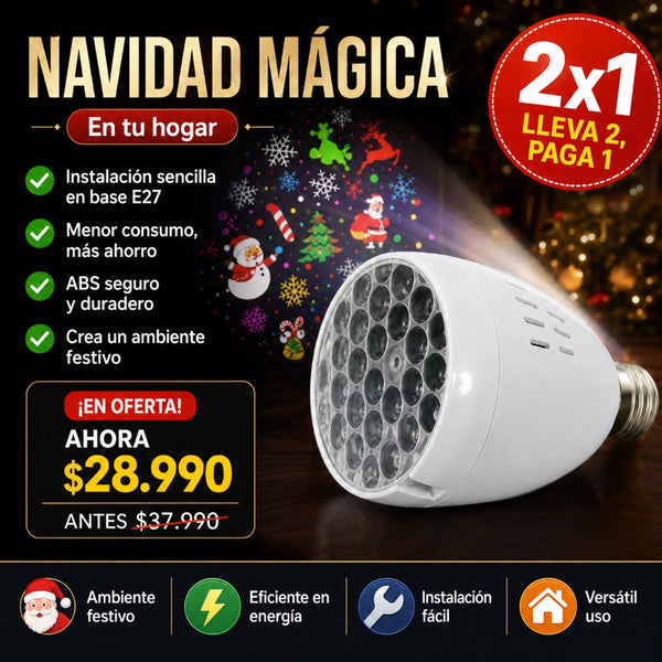 Ampolleta proyectora navideña: oferta 2x1 por $28.990