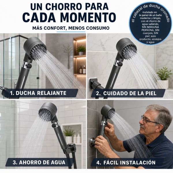 Cabezal Ducha Masajeador con Filtro + Envío Gratis