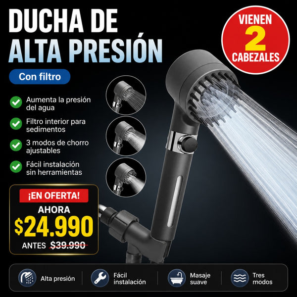 2 Cabezales de Ducha con Filtro