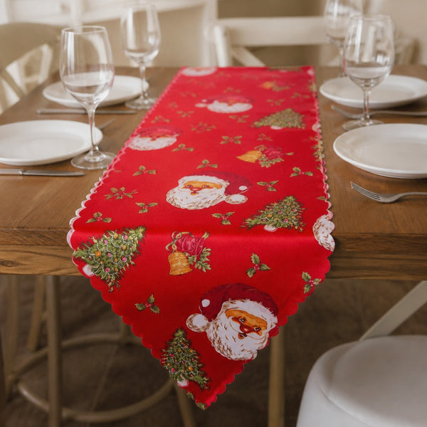 Camino de Mesa Navideño Rojo