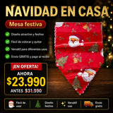 Camino de Mesa Navideño Rojo