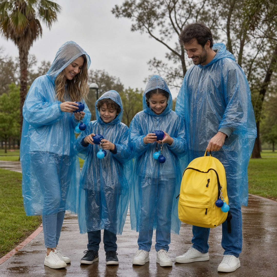 Capa de Lluvia Portátil con Llavero