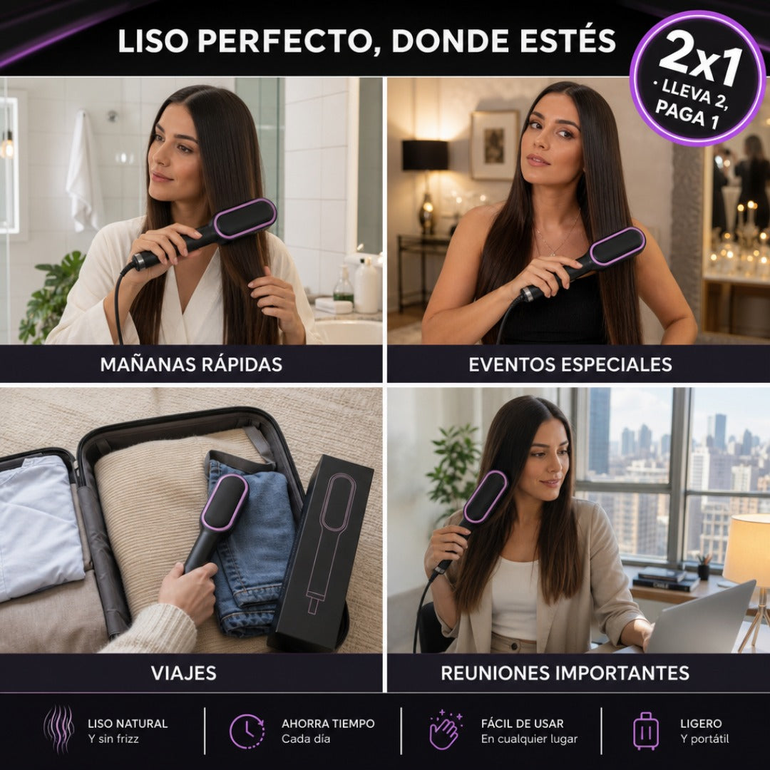 Cepillo Alisador de Iones 3 en 1