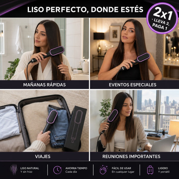 Cepillo Alisador de Iones 3 en 1