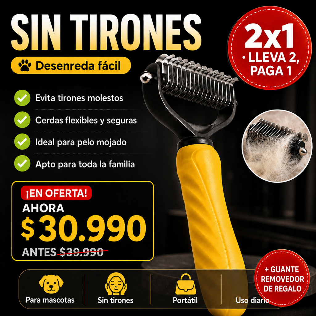 Cepillo corta nudos para pelo + Envío Gratis + Guante Removedor de Pelo de REGALO