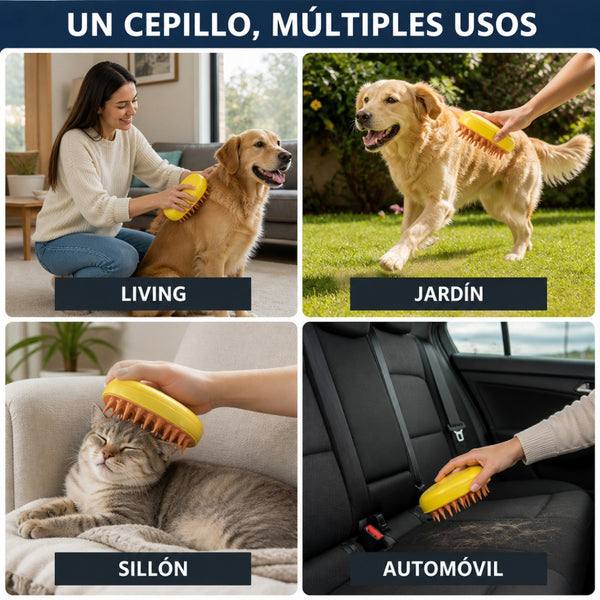 Cepillo Vapor para Mascotas Recargable