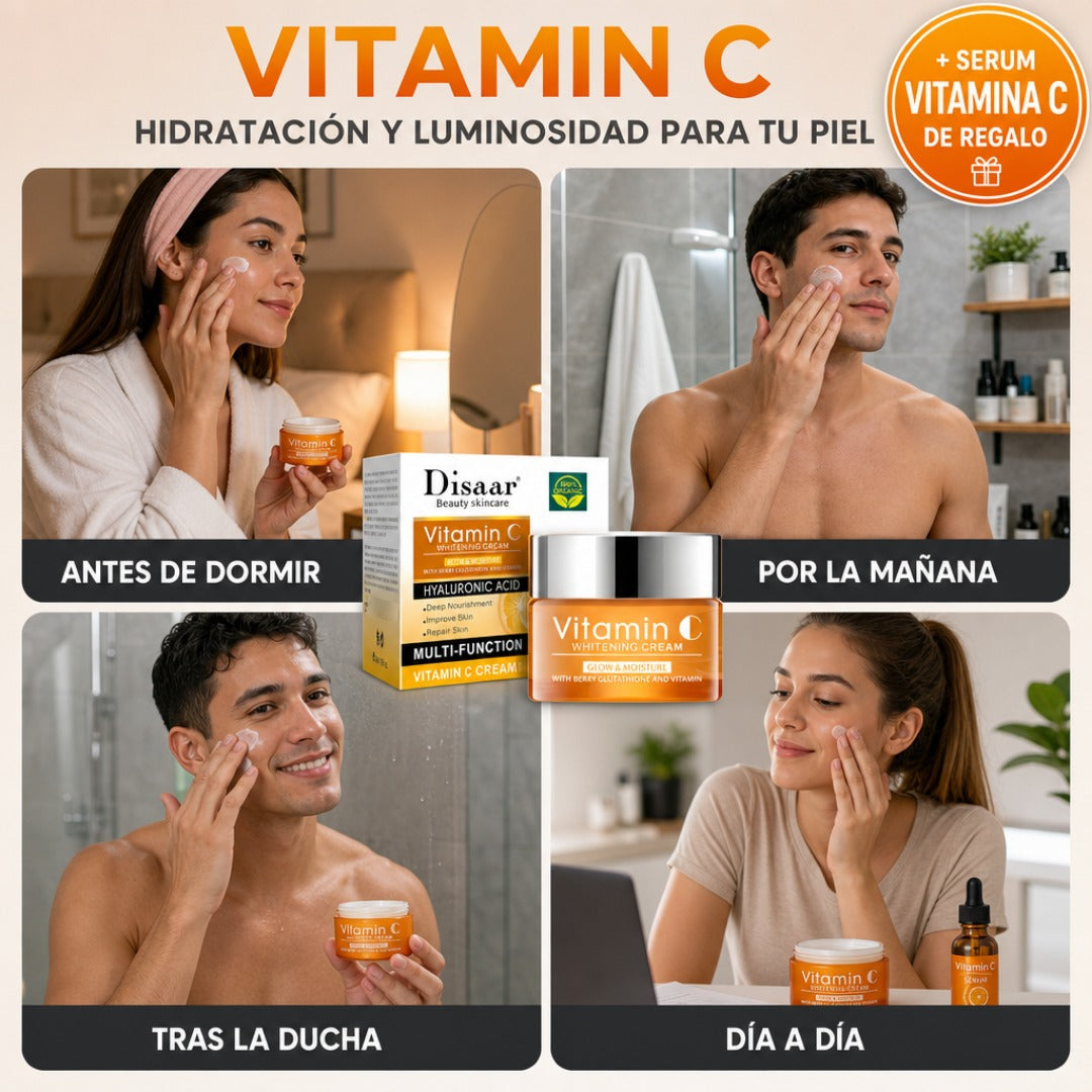 Crema Facial Vitamina C + Envío Gratis + Serum Vitamina C de REGALO