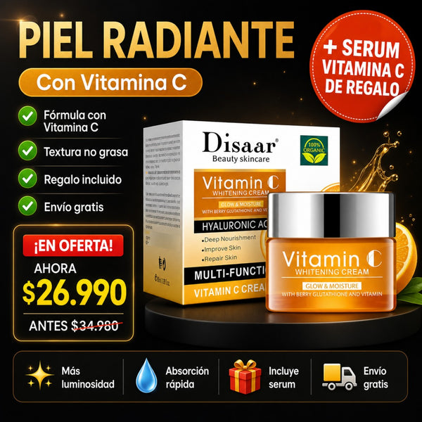 Crema Facial Vitamina C + Envío Gratis + Serum Vitamina C de REGALO