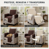 Cubre Sofá Reversible Acolchado