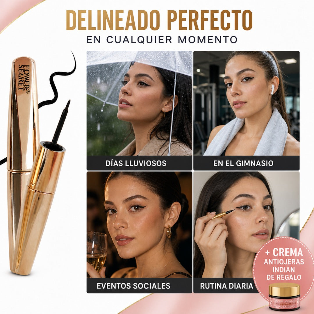 Delineador Líquido Waterproof + Envío Gratis + Crema Antiojeras Indian de REGALO