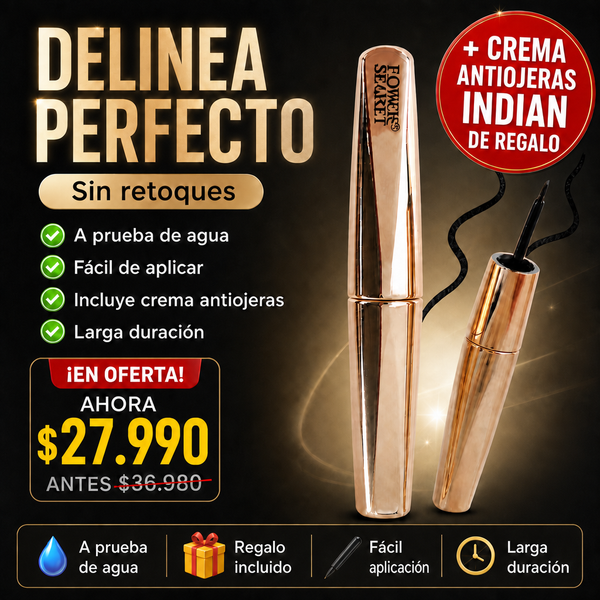 Delineador Líquido Waterproof + Envío Gratis + Crema Antiojeras Indian de REGALO