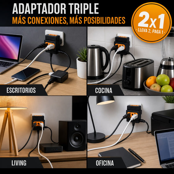 Enchufe Triple Adaptador 3 Hembras