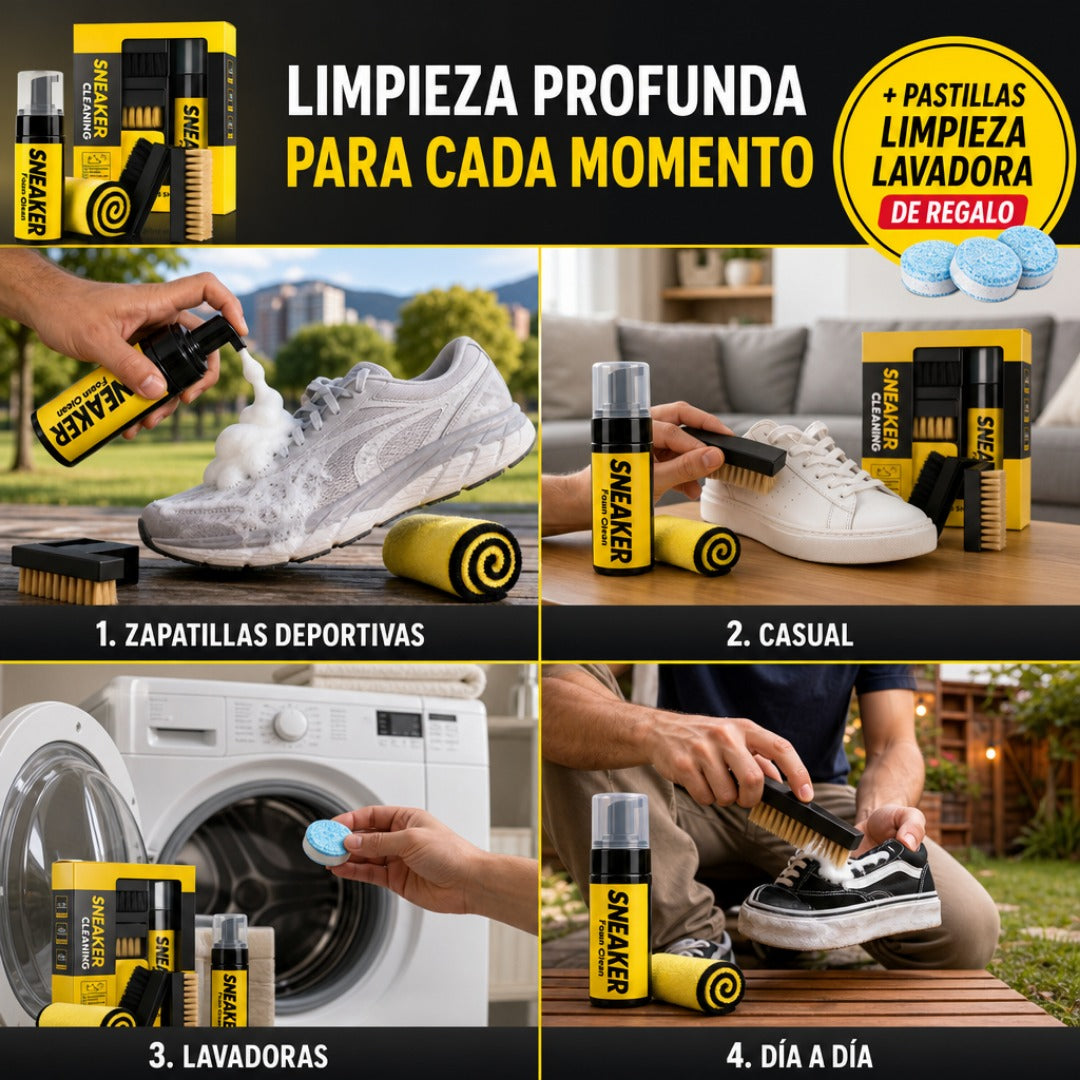 Espuma Limpieza Zapatillas + Envío Gratis + Pastillas Limpieza Lavadora de REGALO