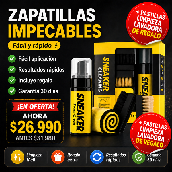 Espuma Limpieza Zapatillas + Envío Gratis + Pastillas Limpieza Lavadora de REGALO