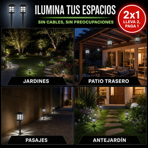 Farolas solares para exteriores 2pack