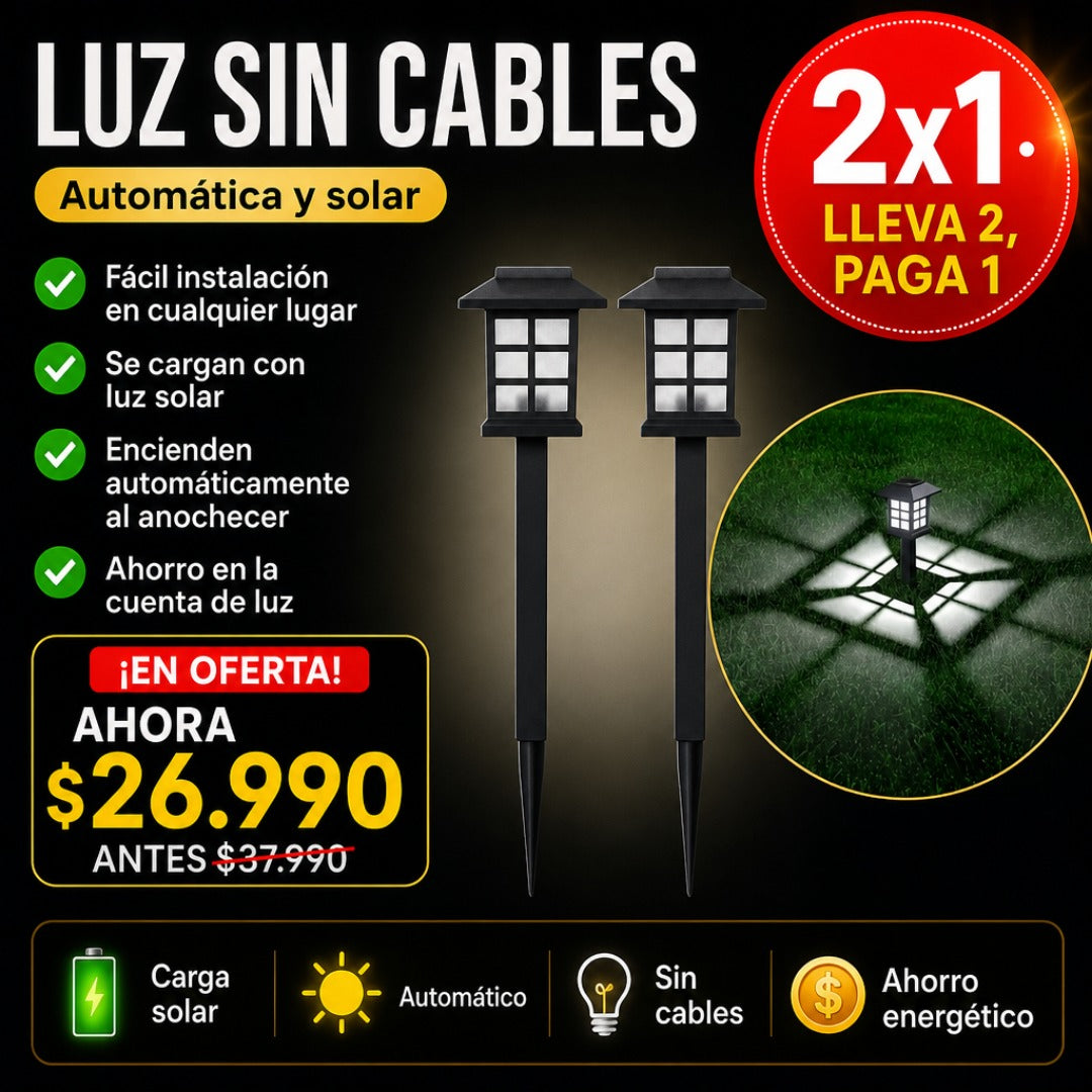 Farolas solares para exteriores 2pack