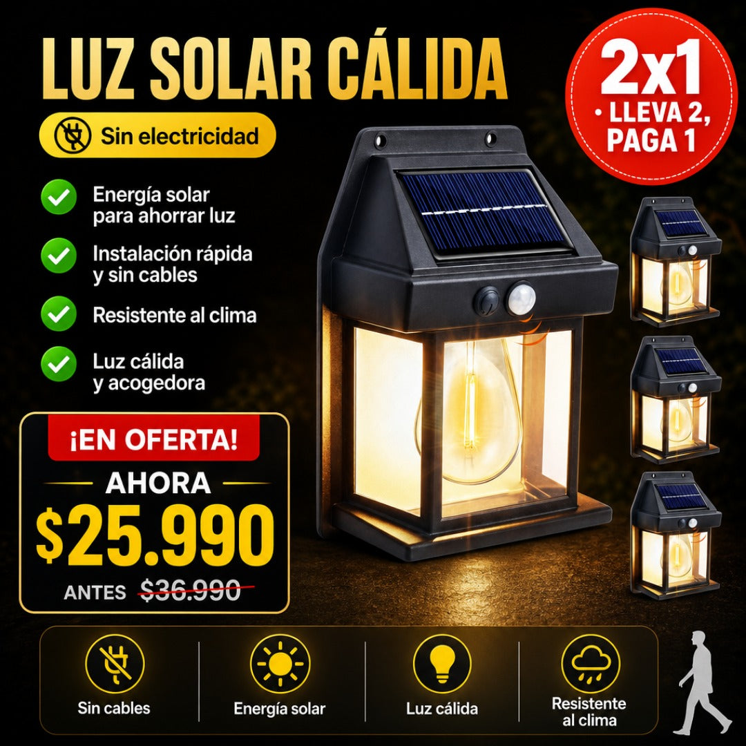 Foco Solar Luz Cálida Empalmado