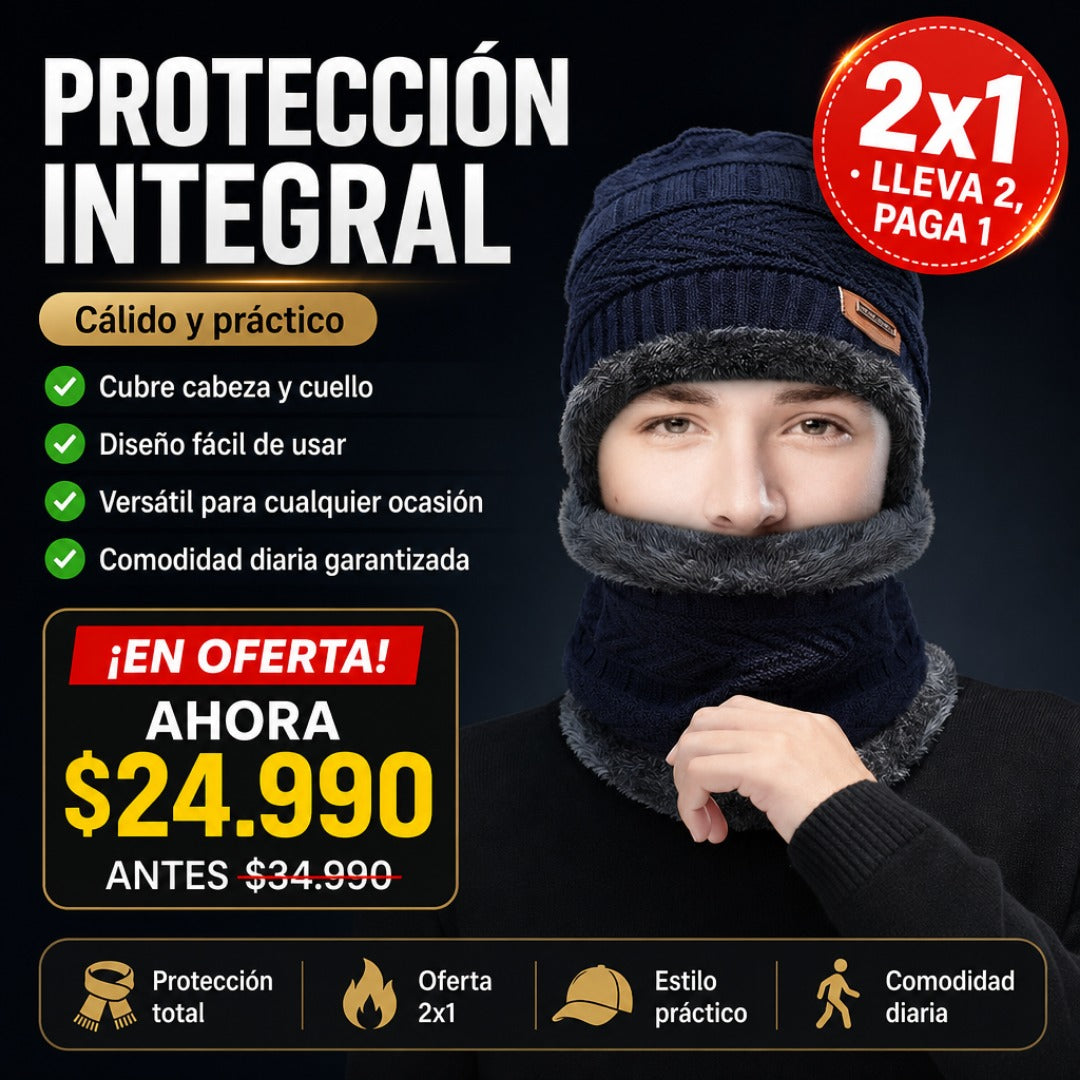 Gorro con Bufanda Práctico y Cálido
