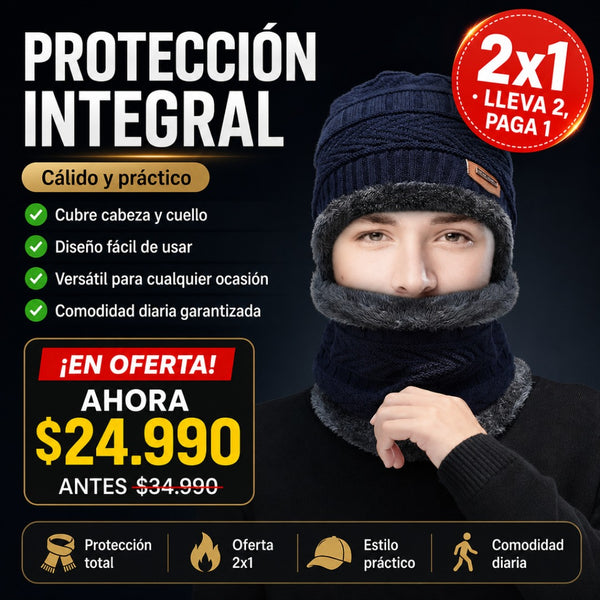 Gorro con Bufanda Práctico y Cálido
