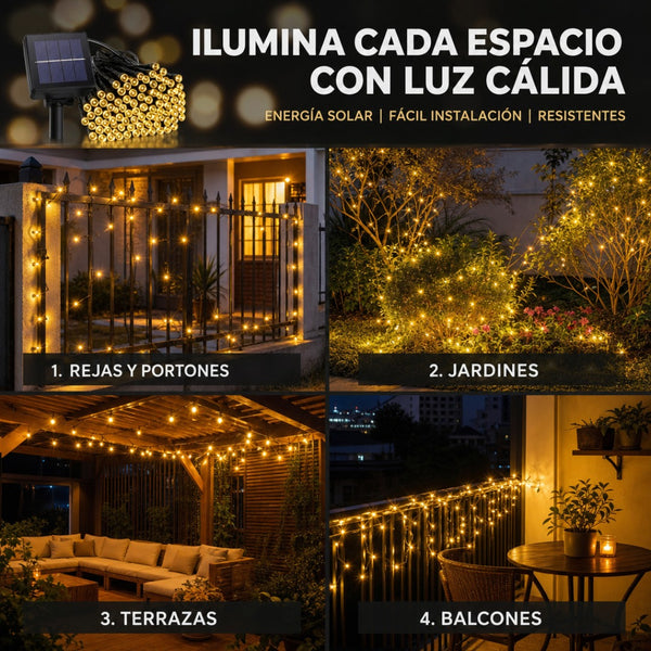 Guirnalda Solar 8M Luz Cálida