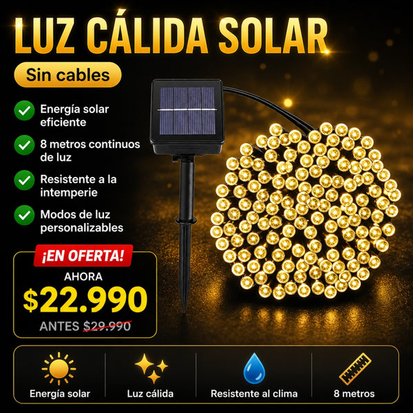 Guirnalda Solar 8M Luz Cálida