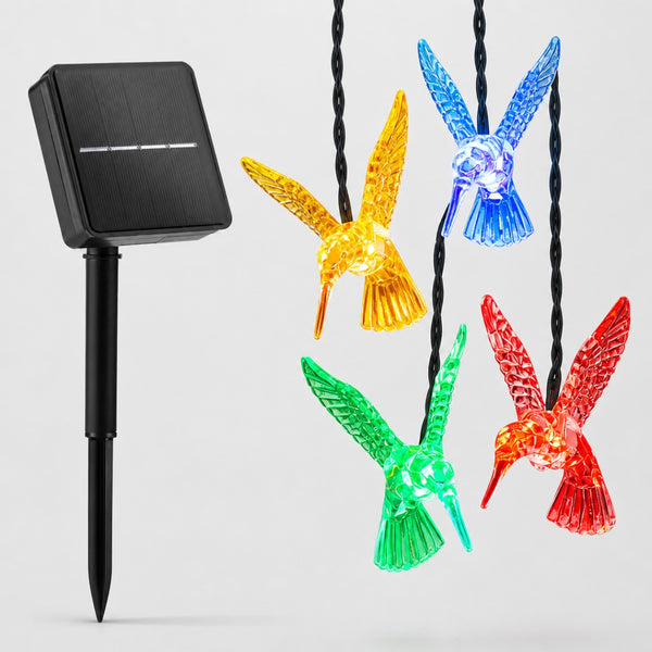 Guirnalda solar de colibríes multicolor de 5 metros
