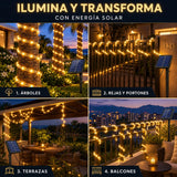 Guirnalda Solar LED 20m Luz Cálida