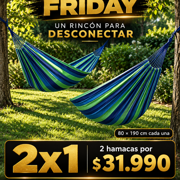 Hamaca Individual 80x190 2x1 por $31.990 · Envío gratis y pago al recibir