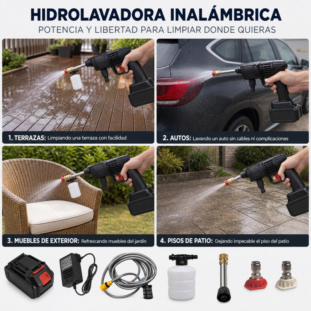 Hidrolavadora Portátil Inalámbrica