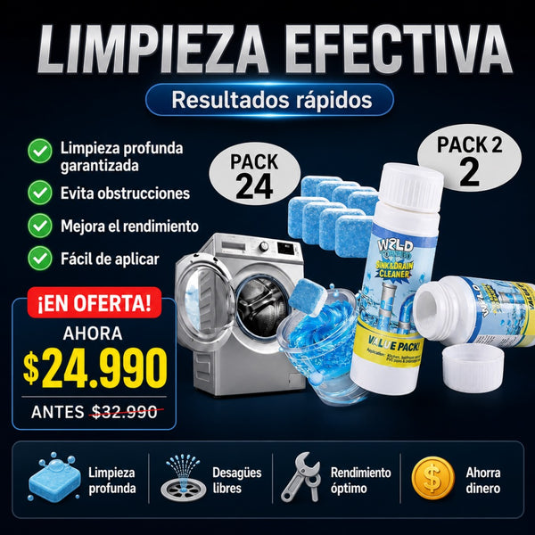 Kit Limpieza Lavadora y Desagües