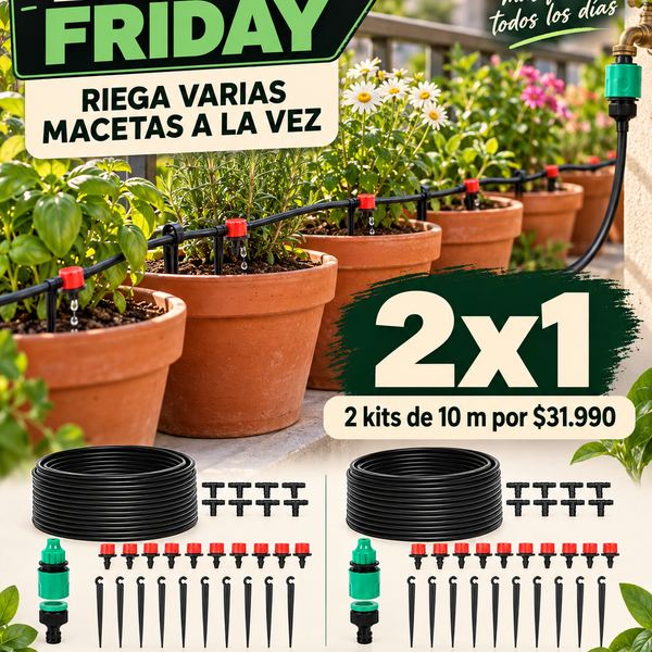 Kit Riego por Goteo 10 m 2x1 por $31.990 · Envío gratis y pago al recibir
